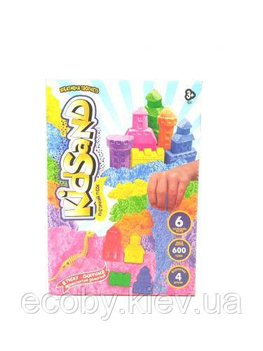 Кінетичний пісок "KidSand" з формочками, 600 г (укр), фото 1