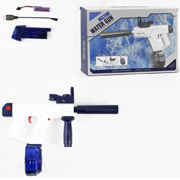 Водяний дитячий автомат-бластер CY 020 Water Gun 518-7 на акумуляторі, USB-зарядка, 2 ємності для води.