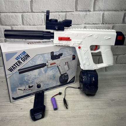 Водяний дитячий автомат-бластер CY 020 Water Gun 518-7 на акумуляторі, USB-зарядка, 2 ємності для води., фото 2
