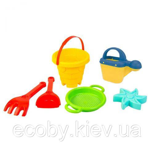 Пісочний набір "Вежа" жовтий, фото 1