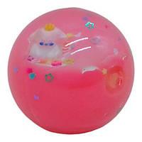 М'ячик-стрибунчик, прозорий, з рідиною (5,5 см), рожевий