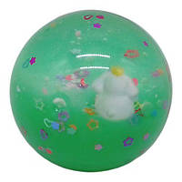 М'ячик-стрибунчик, прозорий, з рідиною (5,5 см), зелений