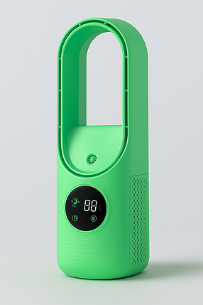 Вентилятор акумуляторний Smart 10042 з дисплеєм, зелений, фото 1