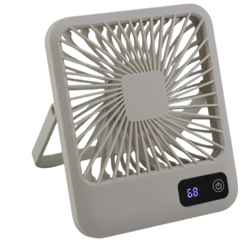 Вентилятор настільний акумуляторний 10038, білий