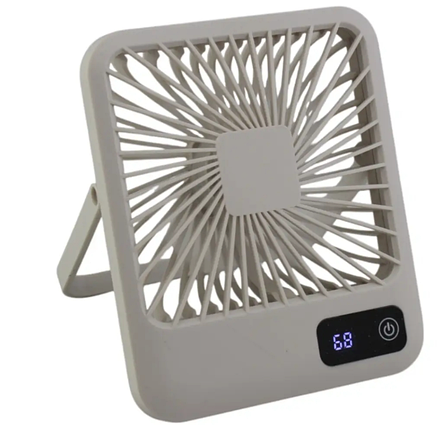 Вентилятор настільний акумуляторний 10038, білий, фото 1