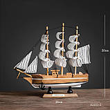 Модель дерев`яного вітрильника з підсвічуванням RESTEQ 20х20 см, Модель вітрильник з дерева, фото 2