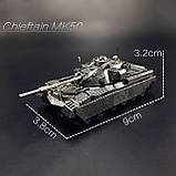 Металевий конструктор Танк Chieftain MK50 1:100. Металева збірна 3D модель танка. 3D пазл Танк Chieftain MK50, фото 4