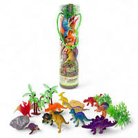 Тварини в колбі "Динозаври" (12 шт.+ елементи локації)