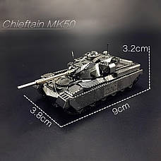 Металевий конструктор Танк Chieftain MK50 1:100. Металева збірна 3D модель танка. 3D пазл Танк Chieftain MK50, фото 4