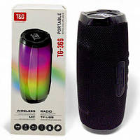 Колонка bluetooth, від акумулятора, підсвітка, type-C, TF-карта, usb-слот, AUX-роз'єм (чорна)