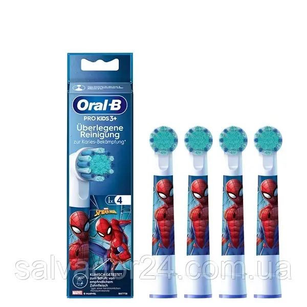 Насадка для зубної щітки Oral-B EB10 Stages Power Marvel Spider-Man 4 шт. насадки на дитячу щітку Спайдермен