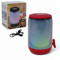 Колонка bluetooth, підсвітка, від акумулятора, micro USB, TF-карта, usb-слот (червона)