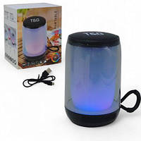 Колонка bluetooth, підсвітка, від акумулятора, micro USB, TF-карта, usb-слот (чорна)