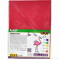 Фоаміран кольоровий з клейким шаром, А4, (5 аркушів / 5 кольорів товщиною 1 мм), KIDS Line