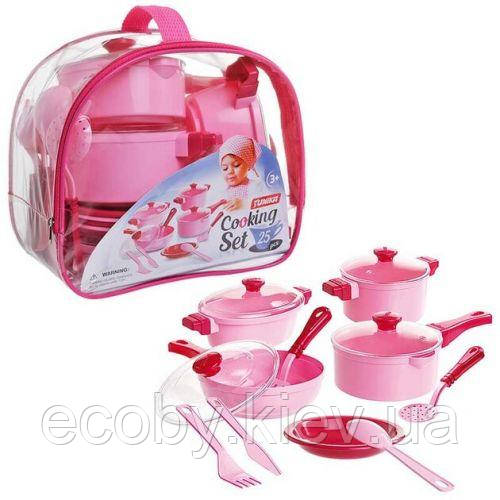 Набір посуду "Cooking Set" (25 pcs.) рожевий, фото 1