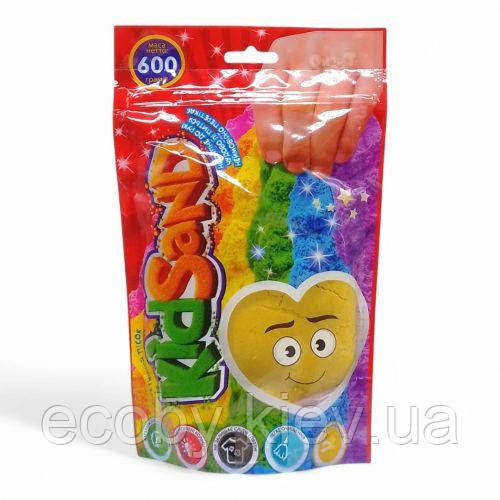 Кінетичний пісок "KidSand" жовтий, у пакеті, 600 г, фото 1