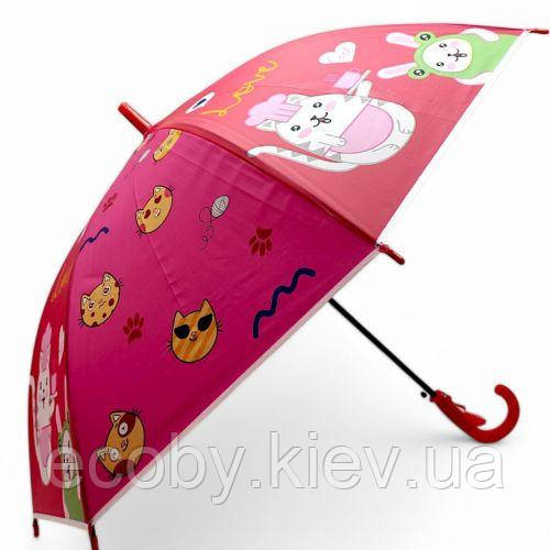 Парасолька дитяча "Котики", висота — 64 см; діаметр — 77 см (рожевий), фото 1