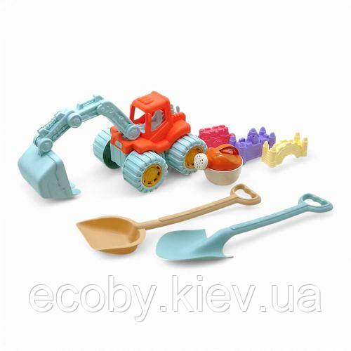 Пісочний набір — Трактор екскаватор 30 см, з аксесуарами, фото 1