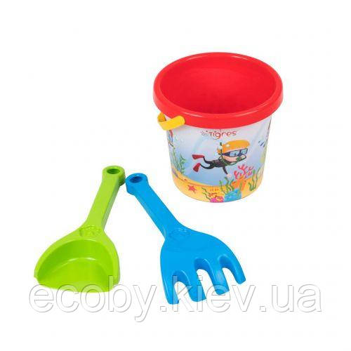 Пісочний набір, 3 елементи, червоний, фото 1