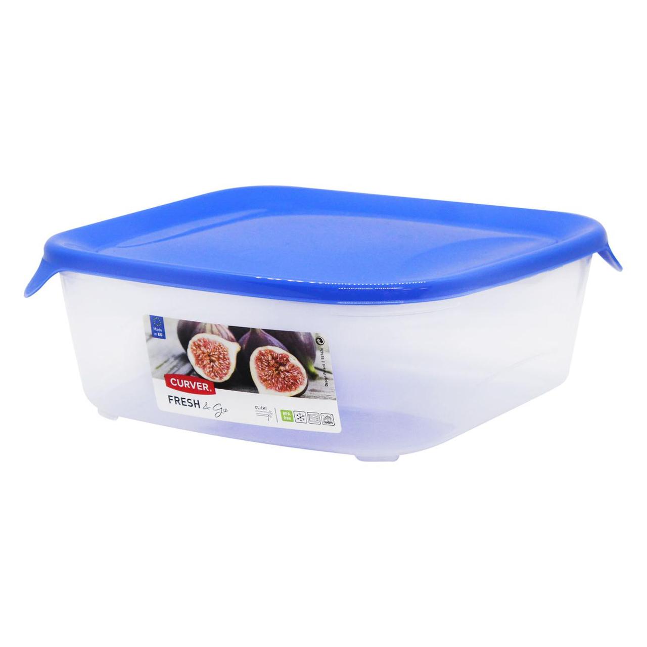 Контейнер для їжі харчовий пластиковий з кришкою Curver Fresh&Go 1.7 л, синя кришка (00561)