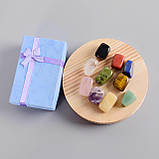 Набір з десяти натуральних каменів RESTEQ — напівдорогоцінні кристали з енергетичним впливом для дому, медитації та подарунка, фото 2