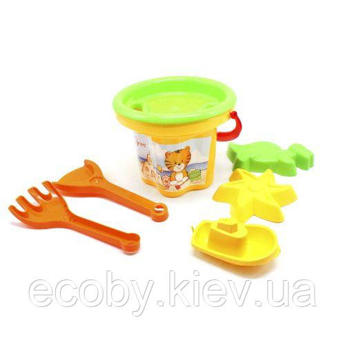 Набір для гри з піском "Квіточка", 7 елементів жовтий, фото 1