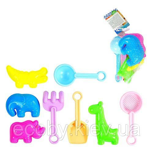 Пісочний набір (8 елементів), в сітці, фото 1