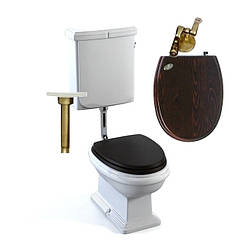 Унітаз з дерев'яним сидінням середній бачок бронза Simas Arcade 811812005D1