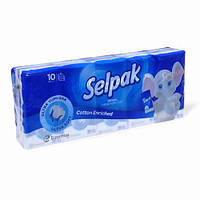 Серветки-хусточки паперові, чотиришарові, 10 пачок по 10 штук