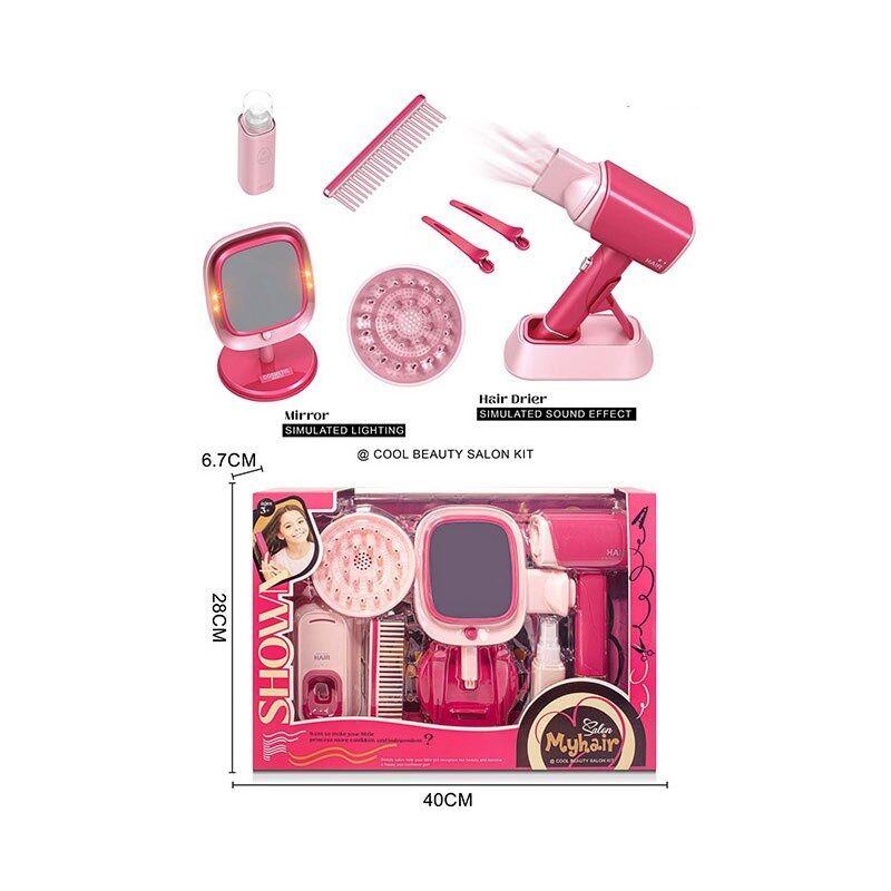 Набір перукаря 2802-5 (36/2) фен видуває повітря, підсвітка, аксесуари, дзеркало, в коробці