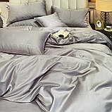 Готовий комплект сатинової постільної білизни високої якості Євро розміру, фото 2