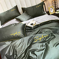 Готовий комплект сатинової постільної білизни високої якості Євро розміру
