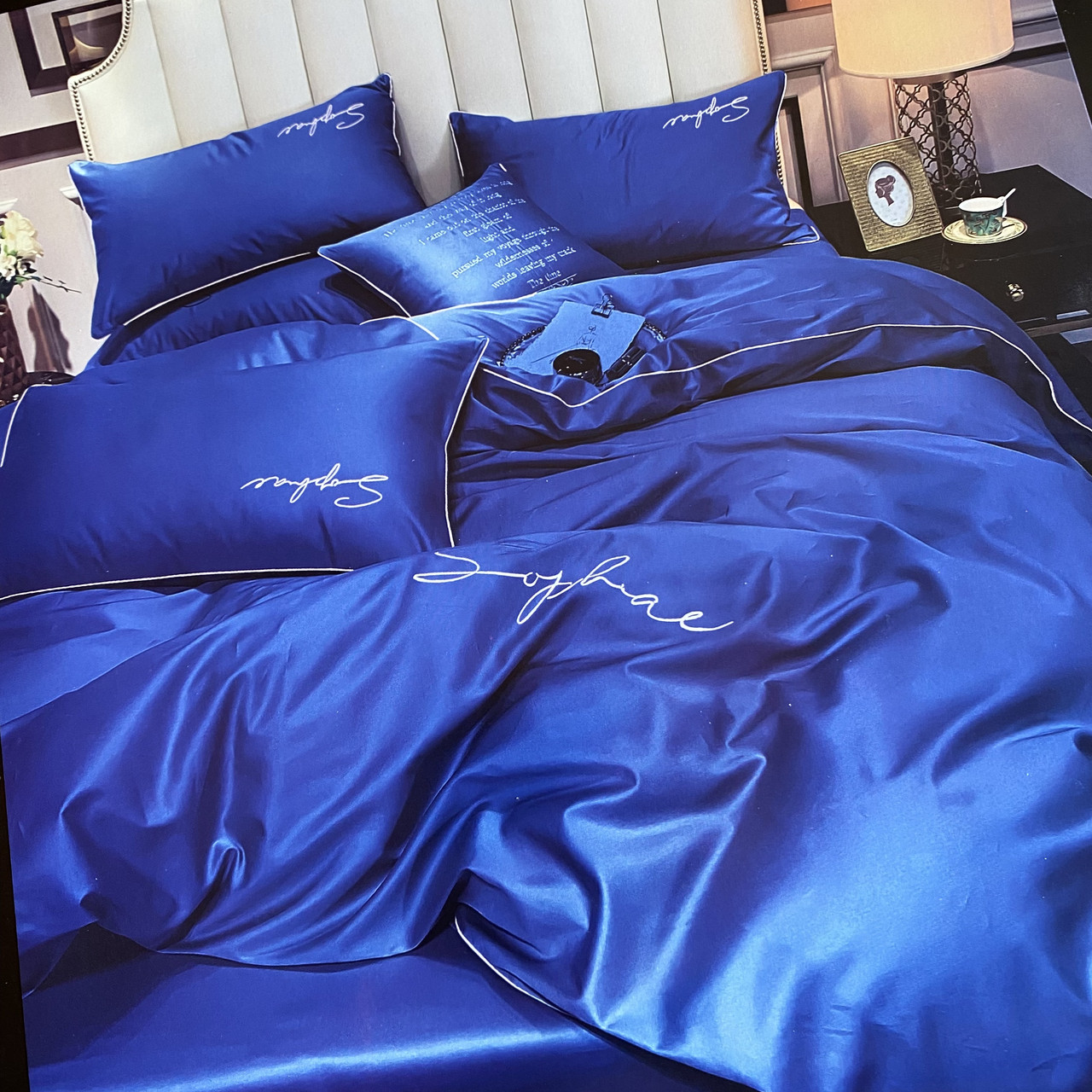 Плуторна сатинова постільна білизна високої якості, розмір півтораспальний, фото 1