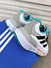 Чоловічі кросівки Adidas Adistar White blue на літо Адідас білі з блакитним яскраві сітка текстиль дихаючі легкі для чоловіків, фото 6