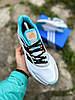 Чоловічі кросівки Adidas Adistar White blue на літо Адідас білі з блакитним яскраві сітка текстиль дихаючі легкі для чоловіків, фото 5
