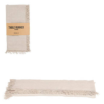 Ранер бавовняний однотонний у бежевому кольорі Villia Edelman