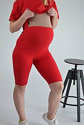 Велосипедки для вагітних бавовняний трикотаж рубчик Jekky червоні (розміри: 42-56)