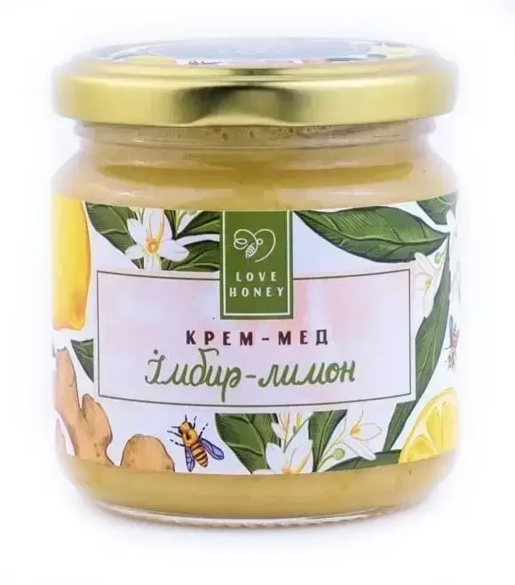 Крем-мед з коренем імбиру і лимонною цедрою 250 г TM LOVE HONEY