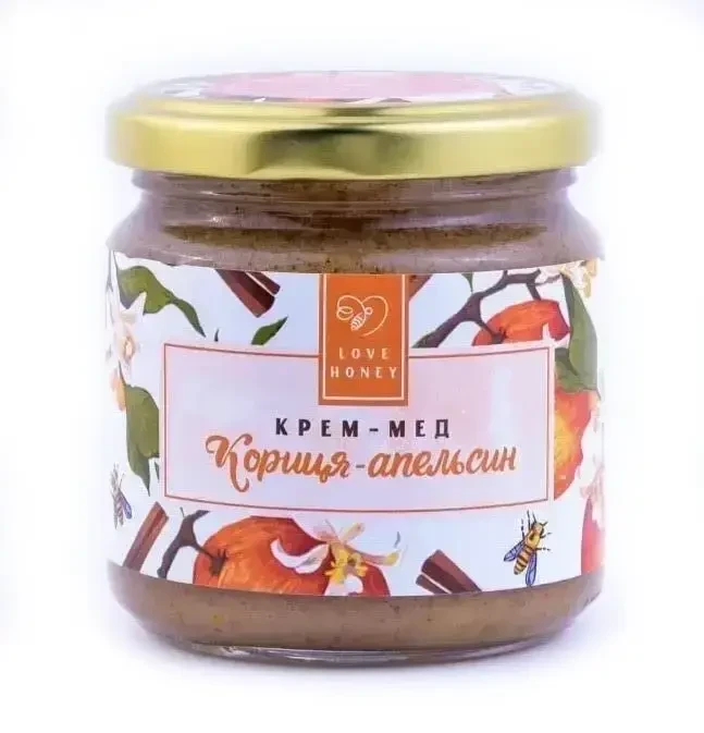 Крем-мед з корицею та апельсиновою цедрою 250 г TM LOVE HONEY