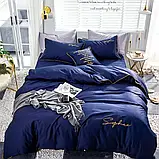 Готовий двоспальний комплект сатинової постільної білизни високої якості Розмір 2.0, фото 3