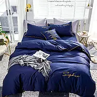 Готовий комплект сатинової постільної білизни високої якості Євро розміру