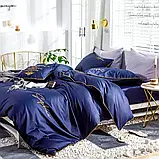 Готовий комплект сатинової постільної білизни високої якості Євро розміру, фото 3