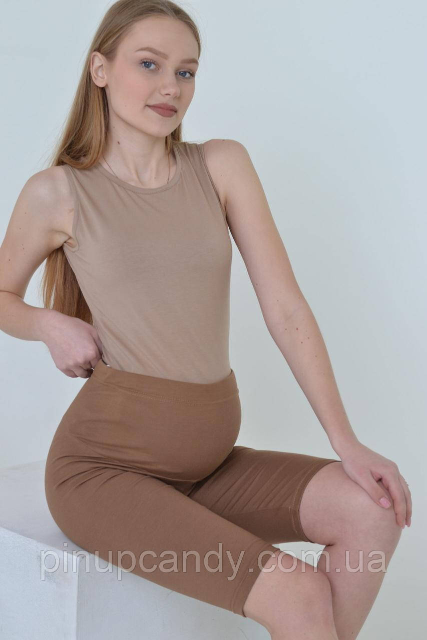 Велосипедки для вагітних бавовняний трикотаж Anabel мокко (розміри: 42-56), фото 1