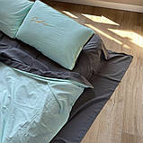 Готовий комплект сатинової постільної білизни високої якості Євро розміру, фото 3