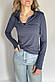 Лонгслів жіночий водолазка SALSPOR сіро-синій, фото 2