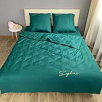 Готовий комплект сатинової постільної білизни високої якості Євро розміру