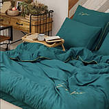 Готовий комплект сатинової постільної білизни високої якості Євро розміру, фото 2