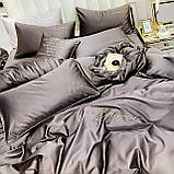 Готовий комплект сатинової постільної білизни високої якості Євро розміру, фото 2