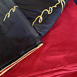 Готовий комплект сатинової постільної білизни високої якості Євро розміру, фото 3