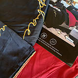 Готовий комплект сатинової постільної білизни високої якості Євро розміру, фото 4